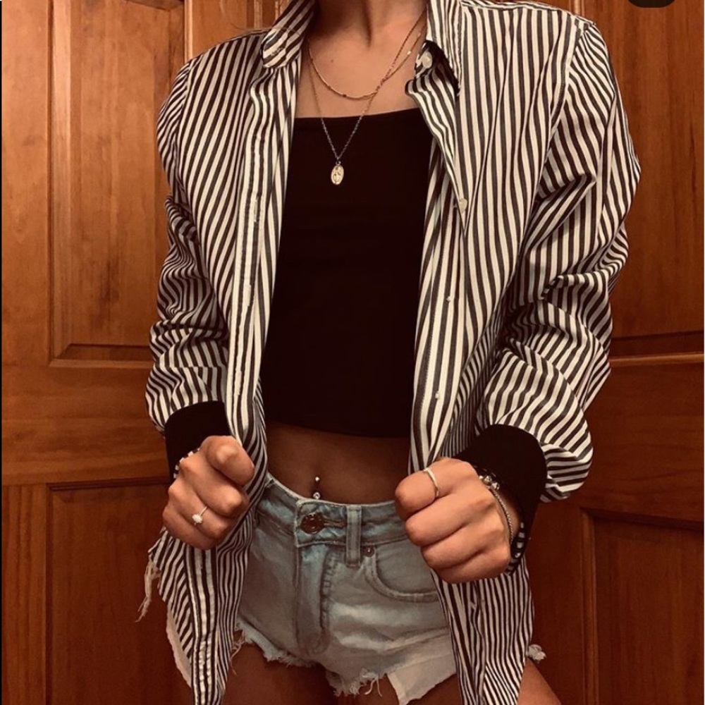 Cute Striped Button Up